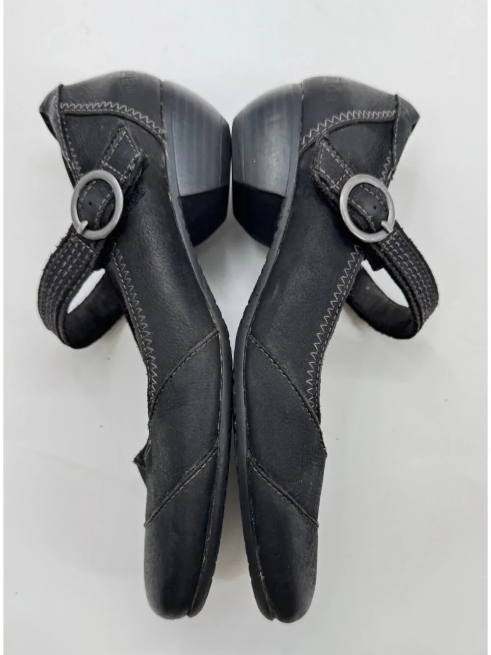 Taos Black Leather Virtue Mary Jane Shoes Womens Size 7 US / 38 EU With Adjustab - Picture 6 of 11